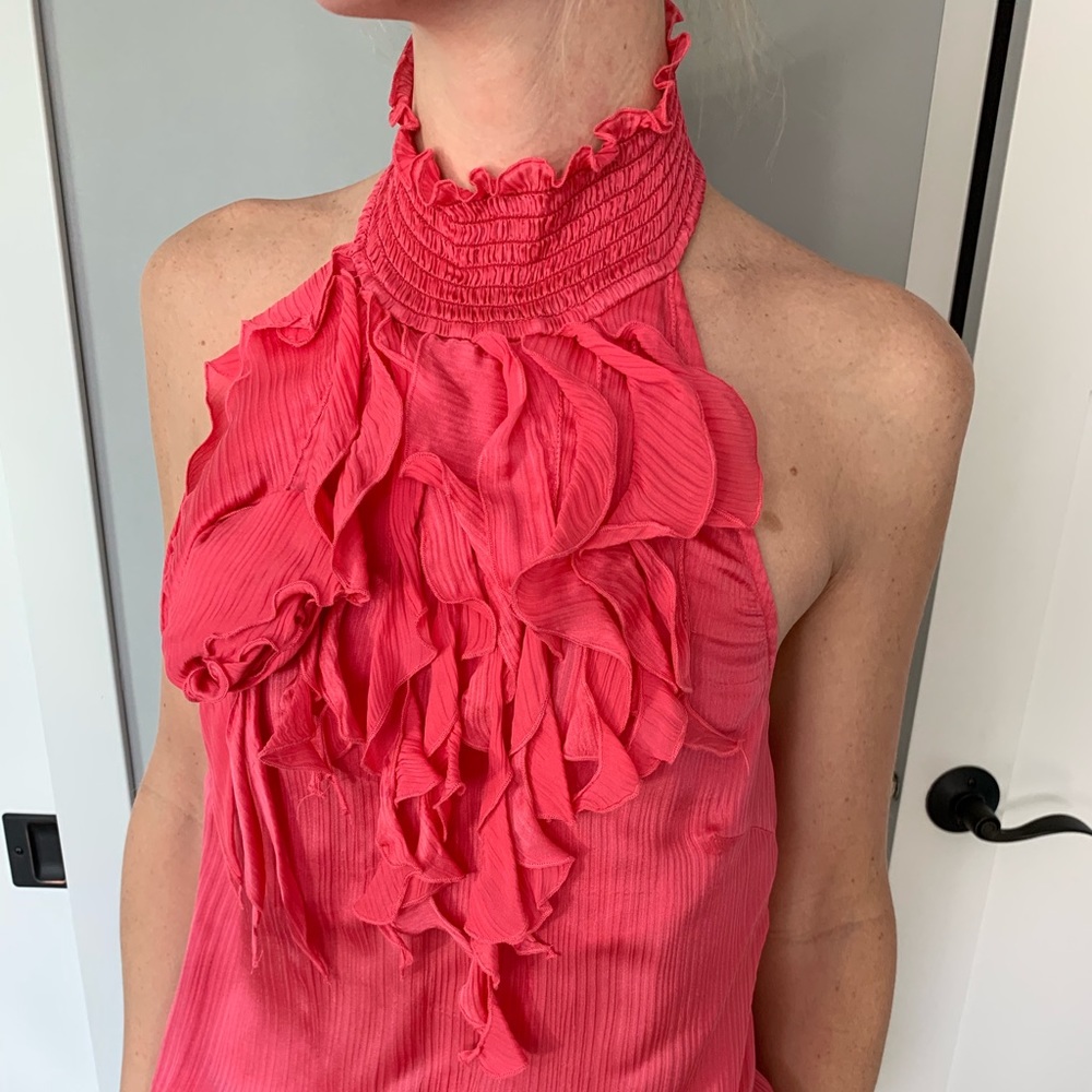 Hot pink Bebe silk halter